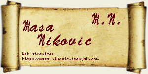 Maša Niković vizit kartica